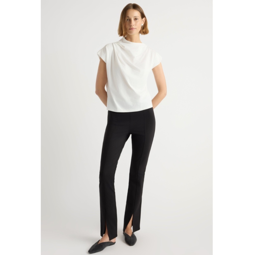 NWT Modern Citizen Cass Front-Split Ponte Stretch Pant - Petite Small, Black